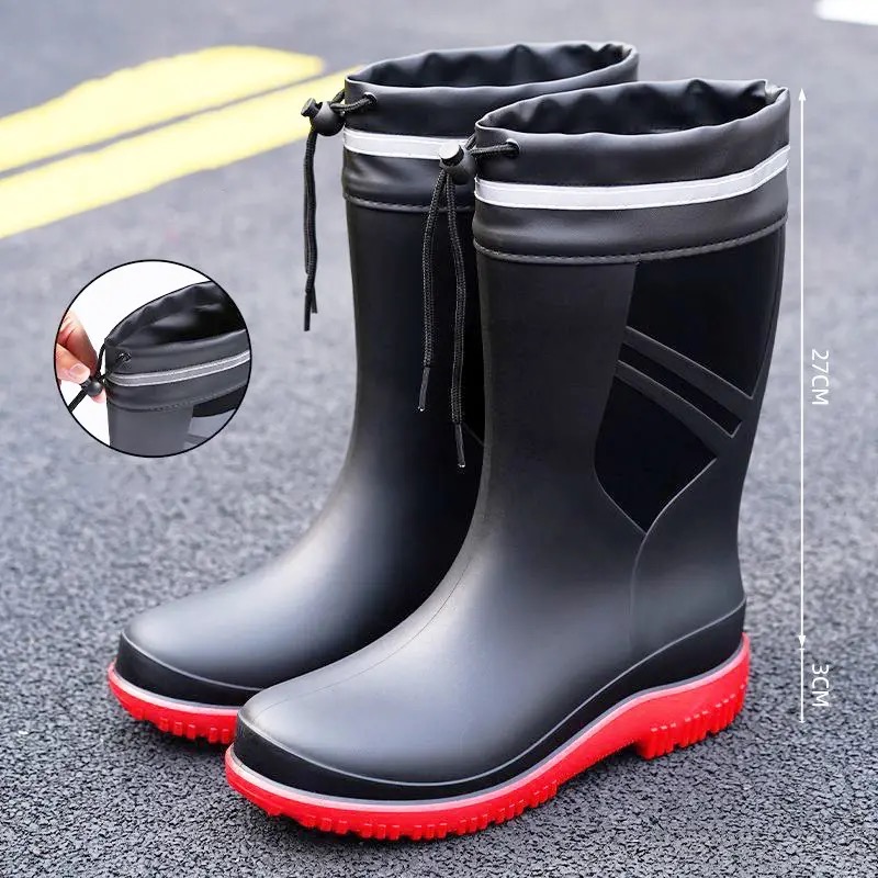 Fishing Boots - Męskie buty przeciwdeszczowe do połowy łydki,