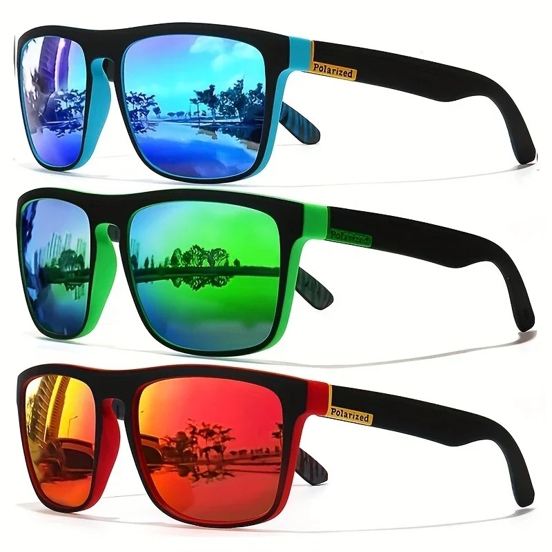 Fishing Sunglasses Polarized - Okulary przeciwsłoneczne kwadratowe w stylu vintage,