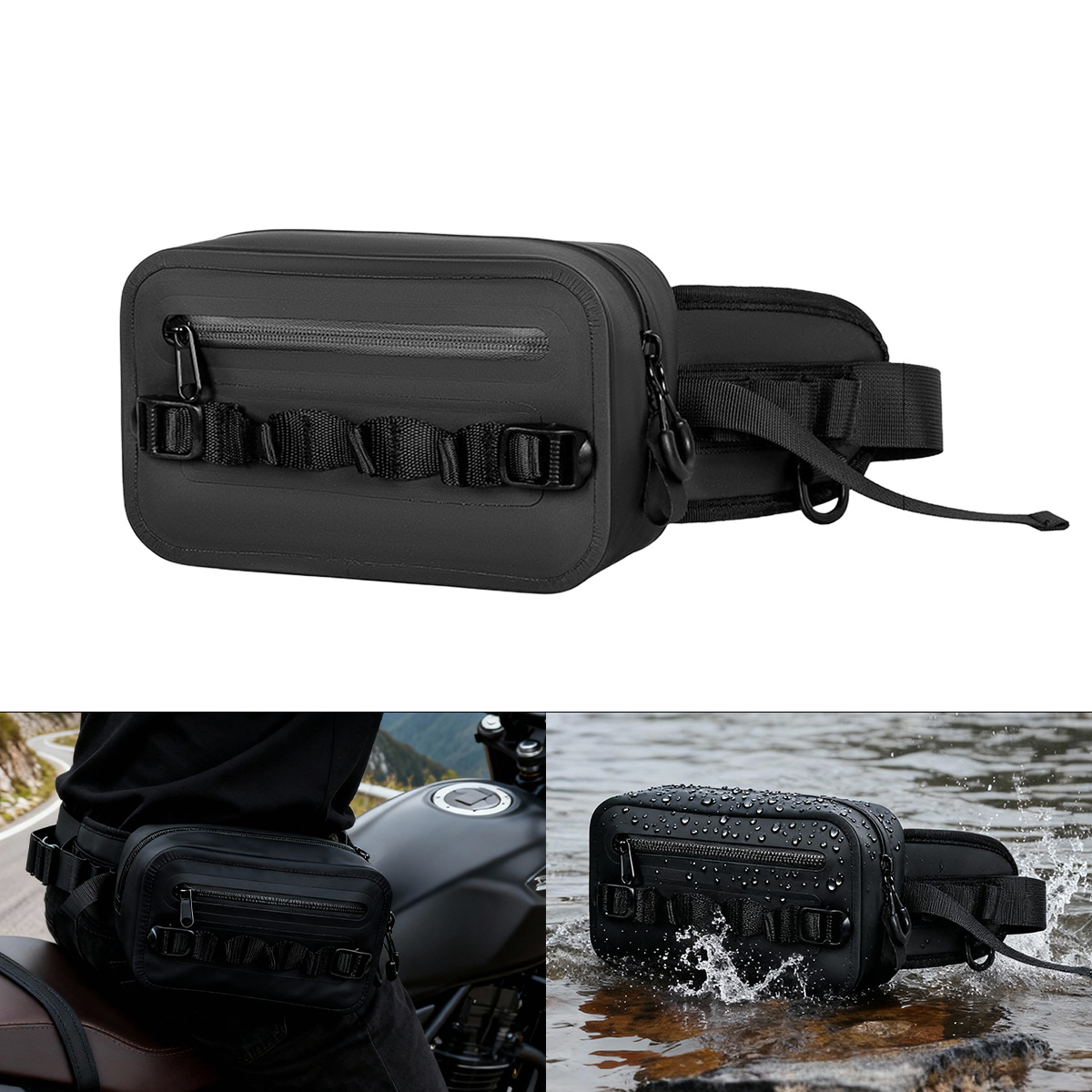Fishing Bag Waterproof - Wodoodporna torba biodrowa 2.1L 840D TPU,